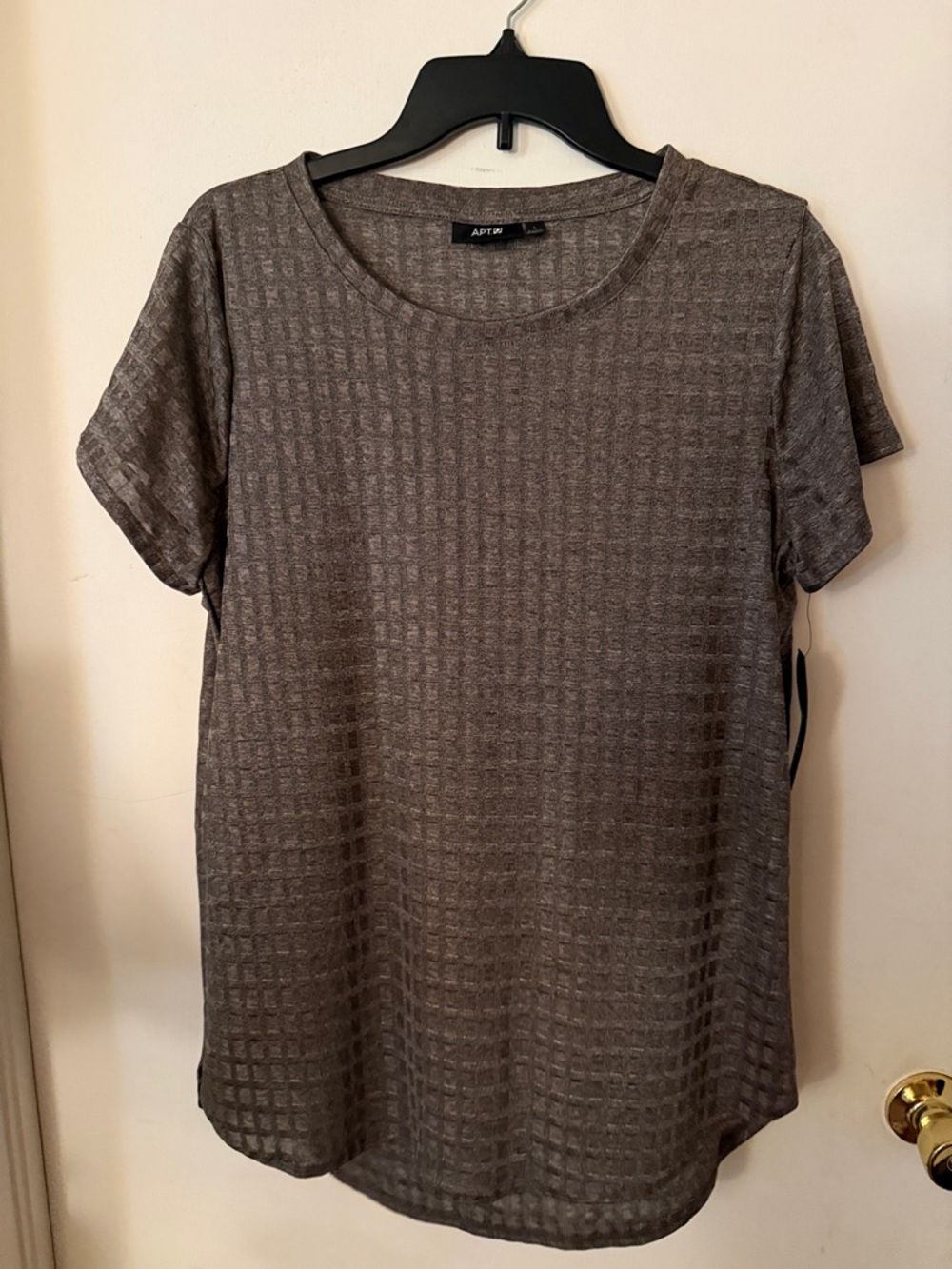 Apt. 9 Gray Textured Short-Sleeve Tee